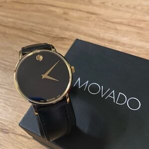 Movado Gold and Black Men's Watch